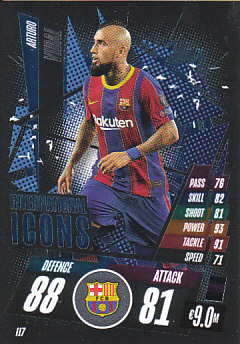 Arturo Vidal FC Barcelona 2020/21 Topps Match Attax CL International Icons #II07
